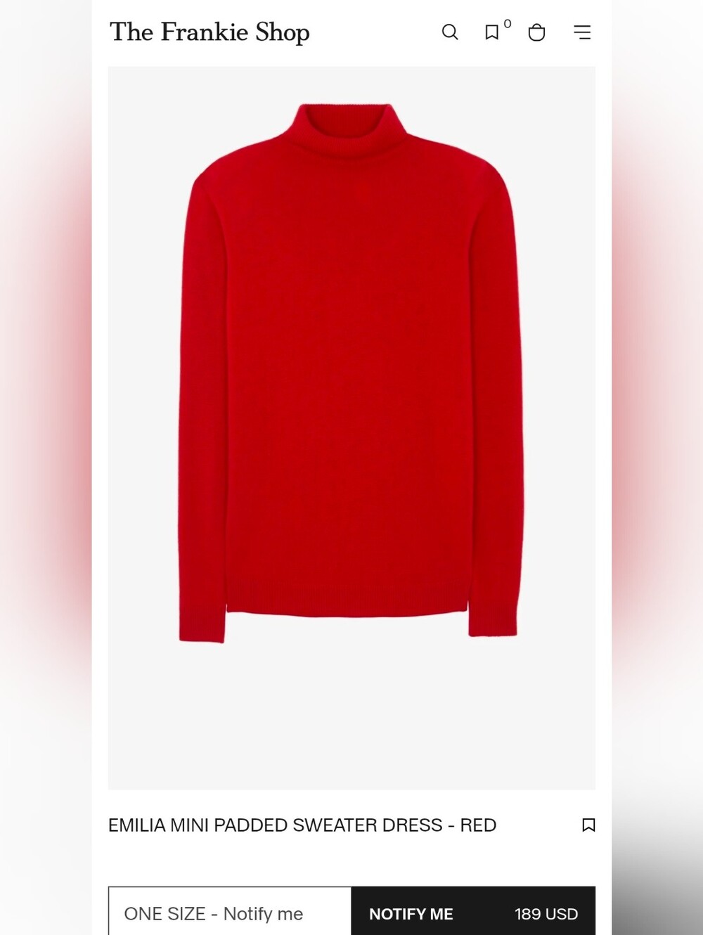 NWT - The Frankie Shop Emilia Mini Sweater Dress